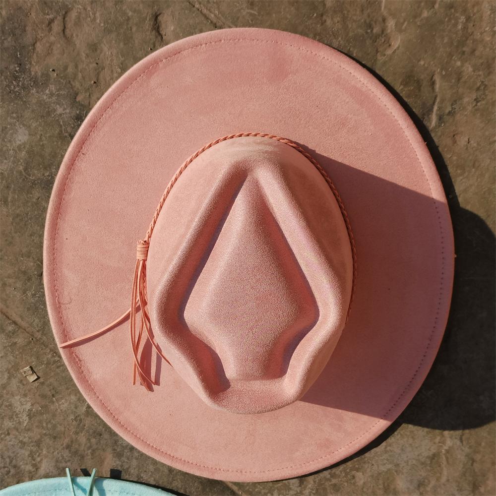 Special Custom Hat Arrow Crown Suede Hat Fedora Suede Woman 9.5Cm Wide Brim  Panama Hat Unisex Chapeau Sombrero Hombre