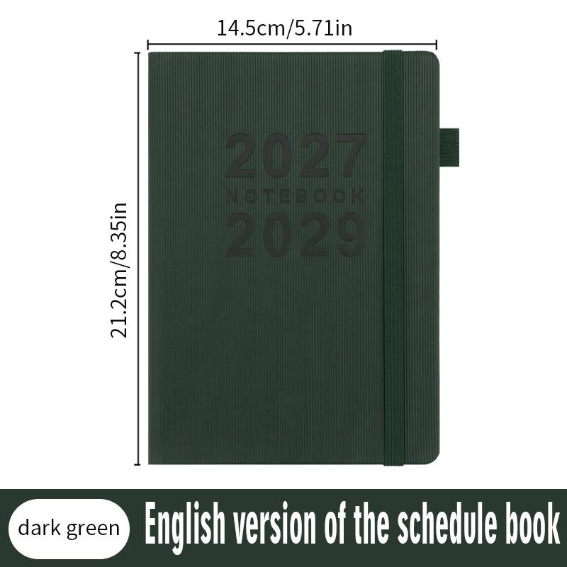 2026-2028 English Agenda Planner: Thickened Weekly & Monthly Calendar Book
