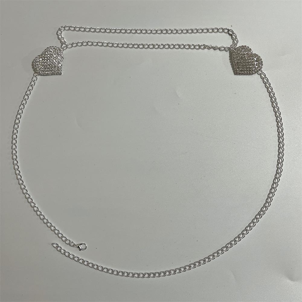 

Popular Double-Layer Love Waist Chain, Nightclub Shiny Sexy Rhinestone Body Chain European And American Body Chain