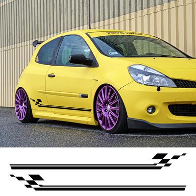2 st sidodörrslister Racingstil Bilklistermärken för Renault Clio RS R.S. 18 4 5 2012-2024 PVC-film Dekaler Biltrimningstillbehör
