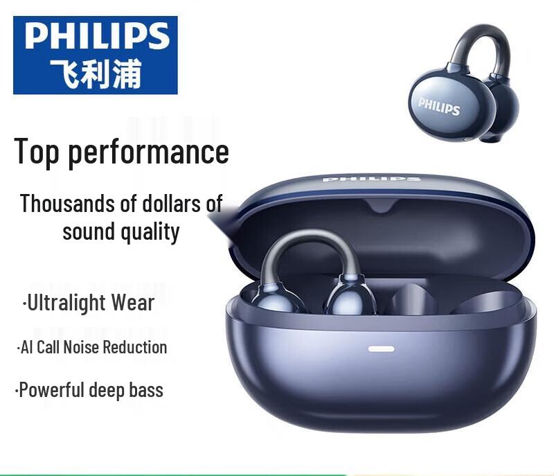 Philips TAT3469 Open-Ear Clip Bluetooth Sports Earbuds