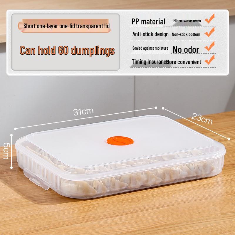 Dumpling & Wonton Freezer Storage Box for Fresh-Keeping and Quick-Freezing Noodles