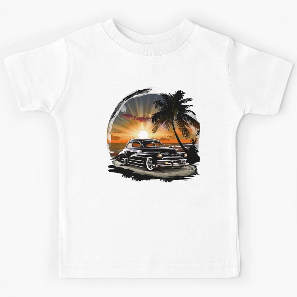 Classic Lowrider Car by Tropical Sunset Kids T-Shirt 120