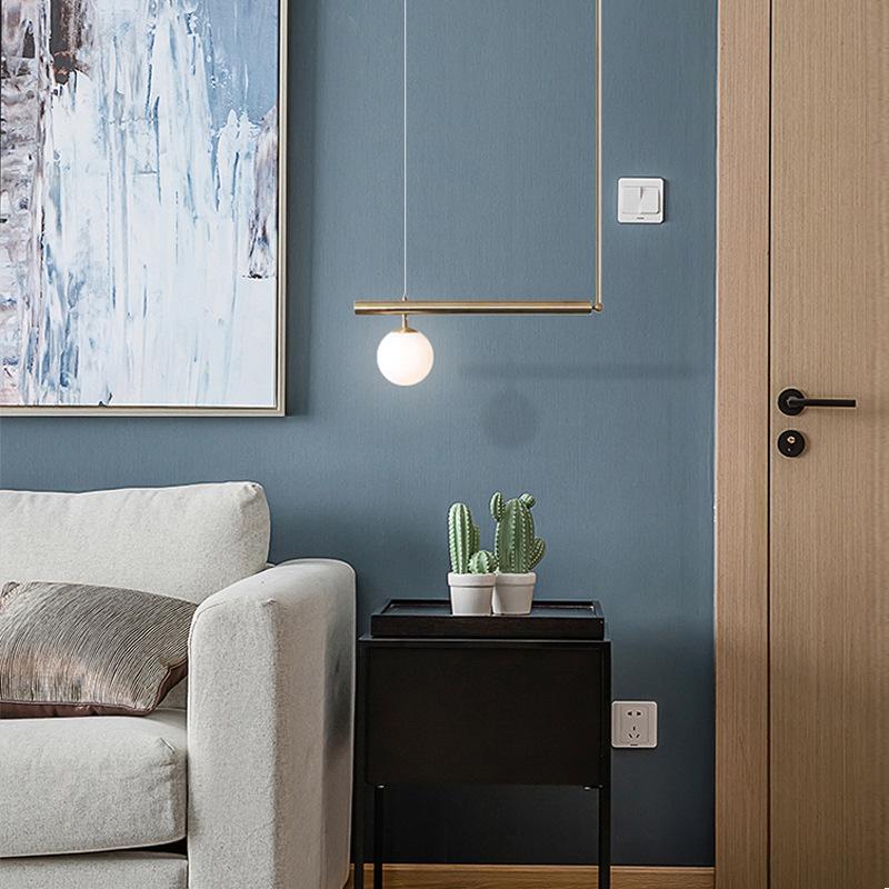 Modern Led Pendant Light Art Combination Line Chandelier Glass Ball Hanging Lamp for Bedroom Living Indoor Lightings Room Decor
