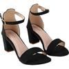 Shoetopia Tacchi a Blocco Neri da Donna/Ragazza-Eu37
