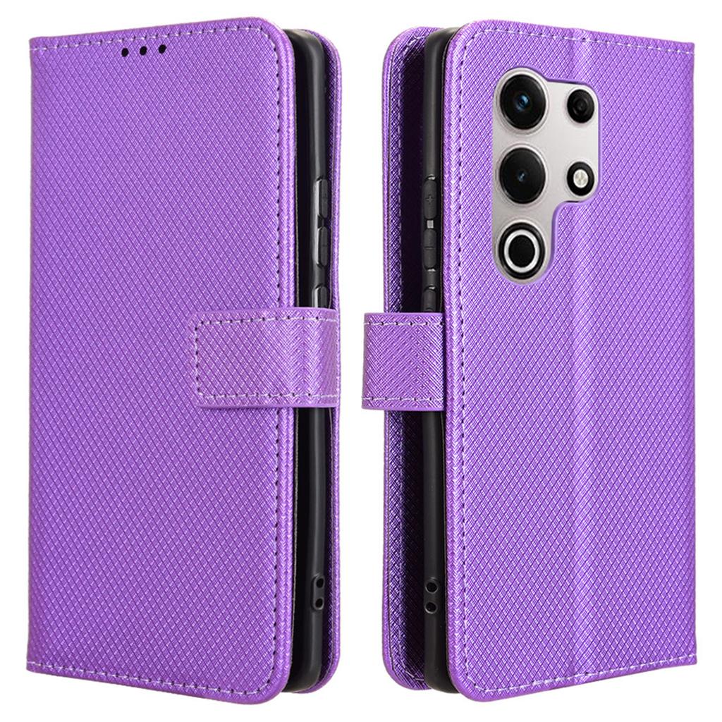 For Itel S25 Ultra Case PU Leather Diamond Texture Wallet Phone Cover