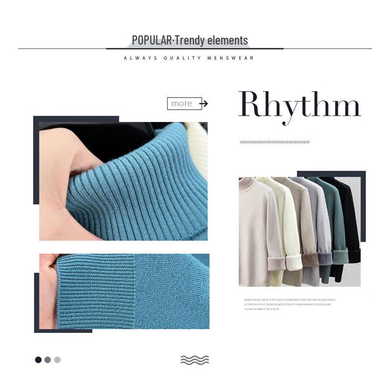 Romon Men's Warm Turtleneck Knit Sweater