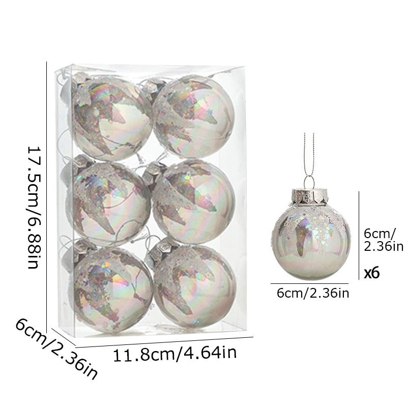 6PC/Set Christmas Ball Ornaments Valentine's Day Hanging Balls Gifts Plastic Balls New Year Multiple Options Available