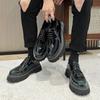 Italian Fashion Leather Shoes Moccasins For Men Casual Man Shoe Business Male Formal Green Fashion Wedding Black Thick Sole
