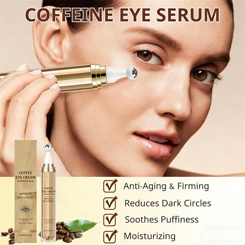 Caffeine Eye Cream Anti-Wrinkle Dark Circle Reducer Puffy Eye Bag Cream Niacinamide Eye Serum 20 ml for Men Women