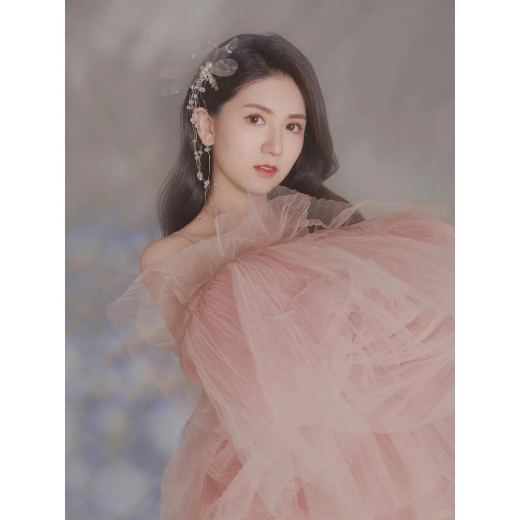 Rosa exklusiv födelsedag fluffig garn aftonklänning dam ny vuxen ceremoni offentlig kjol lätt lyx nisch