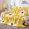 Yellow Daisy Flat Print Flannel Blanket Warm Soft Halloween Christmas Decorative Couch Warm Cozy All-Season Gift