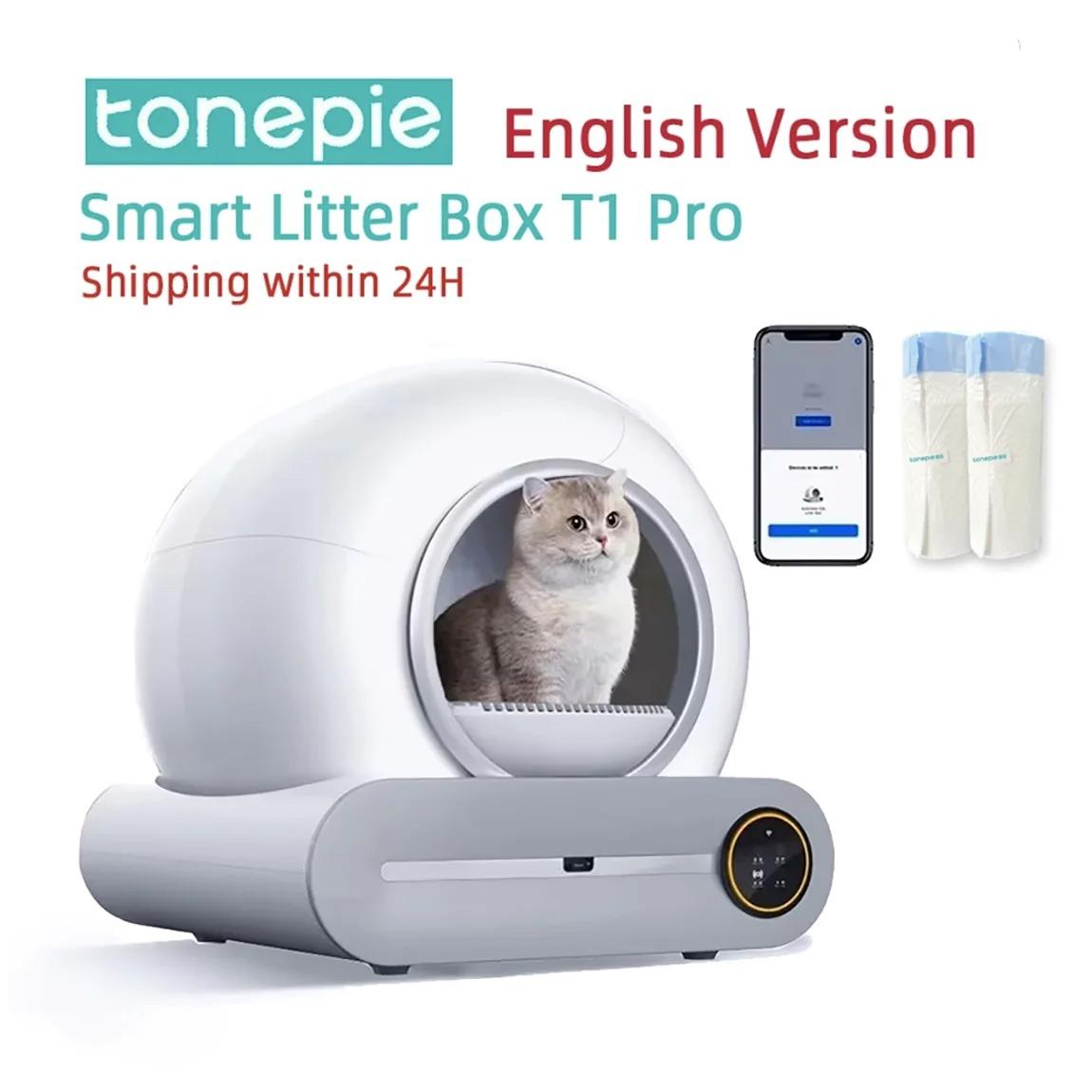 Tonepie 65L Lettiera Automatica Intelligente per Gatti Autopulente Lettiera Completamente Chiusa per Gatti Toilette per Animali Vaschetta per Lettiera