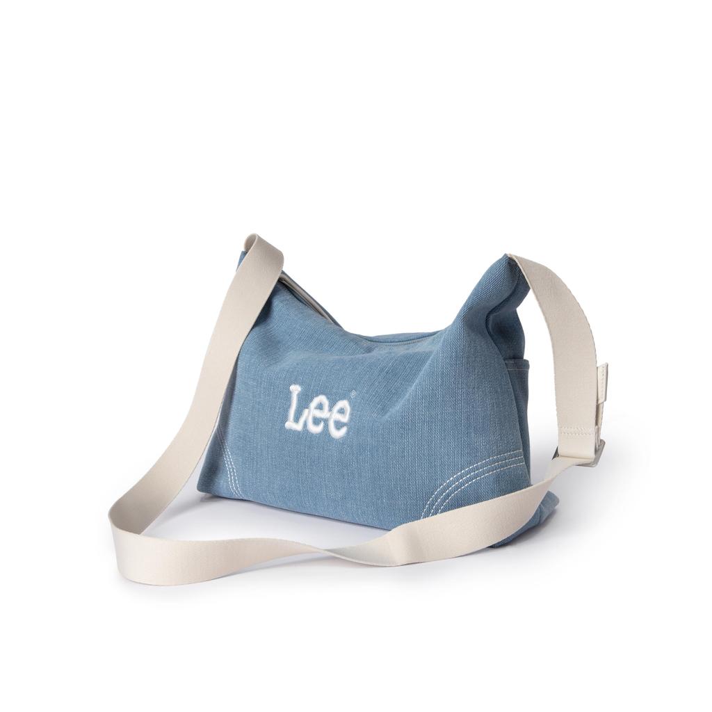 New Lee Fabric+Artificial Leather Crossbody Bags Large Women's Light Denim Blue LE240072M-521