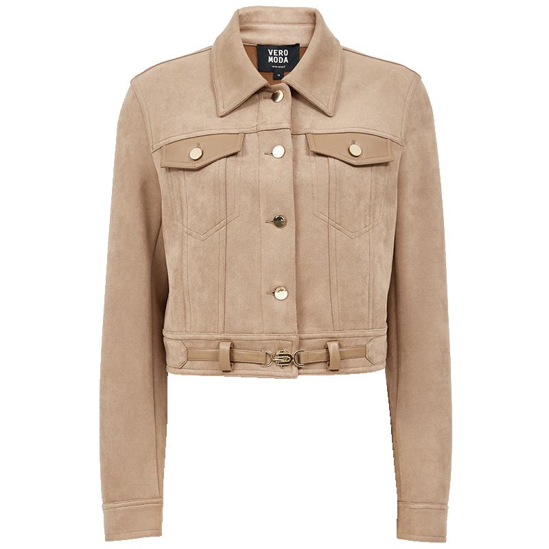 

Женская куртка VEROMODA с матовой замшевой текстурой и металлическими пряжками L