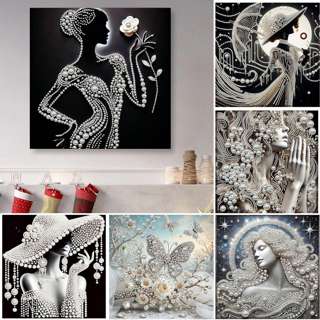Damen DIY Perlen Diamant Kunst Kits Mit Rahmen Diamant Punkte Malereien Bild Kunsthandwerk für Erwachsene/Anfänger Geschenk Heimdeko