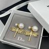Elegant Dragonfly Insect Stud Earrings with Pearls & Diamonds for Women