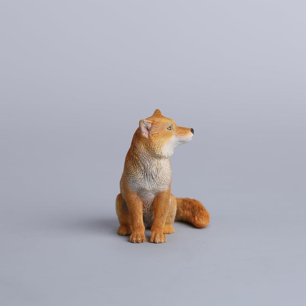 JXK Tibetan Sand Fox Cat Figure Miniature Resin Desk Birthday Fully Assembled Statue, Fox, Model, Accessory, Ornament, Gift, Painted,