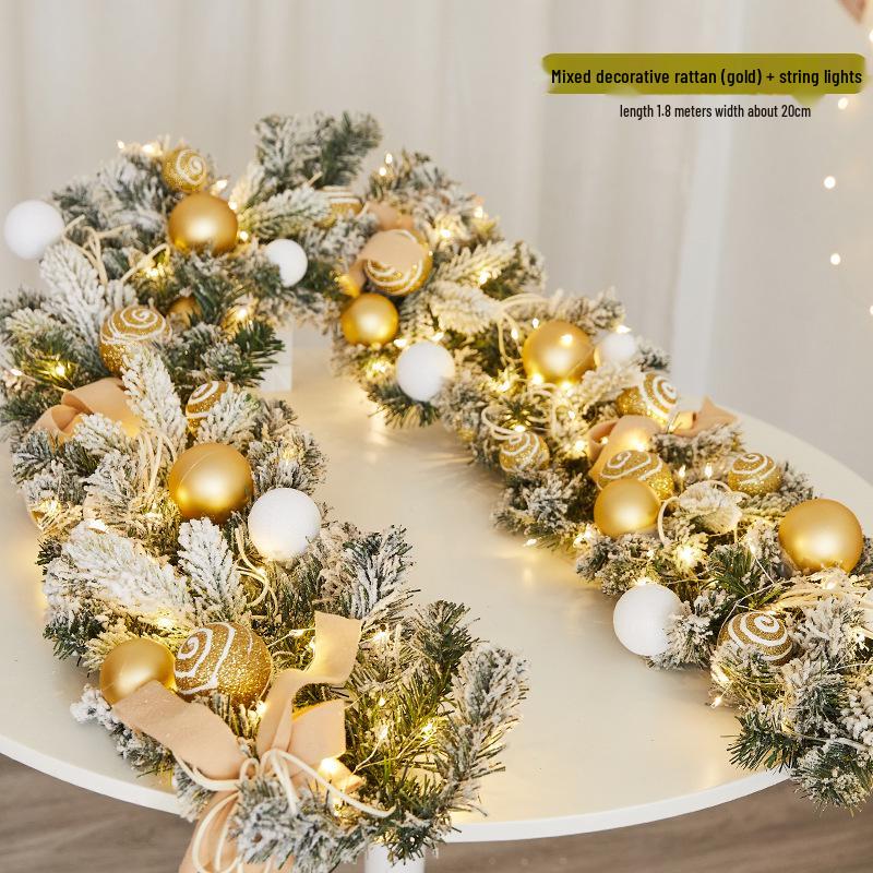 Luminous Christmas Garland and Wreath Ornaments for Shopping Malls, Hotels, and Staircases.