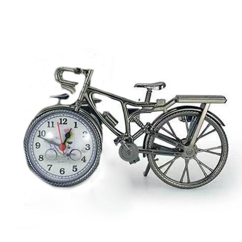 Vintage Arabic Numeral Clock Bicycle Shape Creative Table Alarm Clock Home Bedroom Desktop Decoration Crafts Non-Ticking