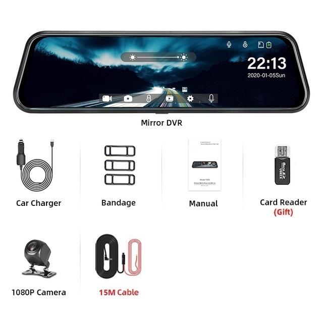 Mirror Camera for Car Touch Screen Video Recorder Rearview mirror Dash Cam Front and Rear Camera Mirror DVR Black Box