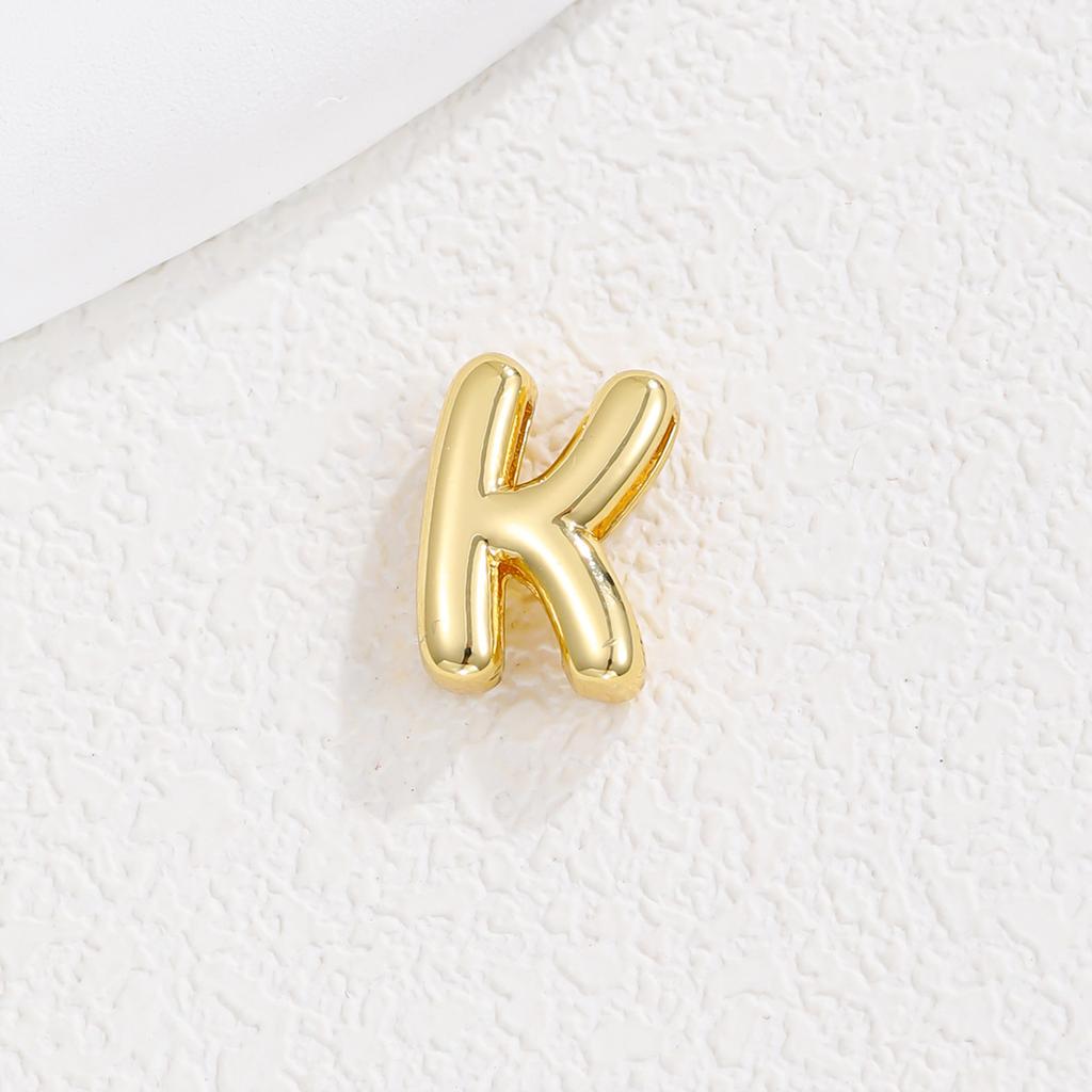 Delicate Chunky Balloon Bubble DIY Initial Letter Pendant Necklace for Women Men Stainless Steel Gold Plated Necklaces