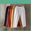 Baumwoll-Leinen Lässige Damen-Hose Koreanischer Stil Locker Konisch Lange Hose Für Frauen