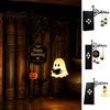 Halloweenová party Stolní dekorace Duch LED Lampa na knihovnu s dýní Netopýrem Závěsné přívěsky, Noční světlo pro čtení Podpěrka na knihy, Dárek do koutku Kniha