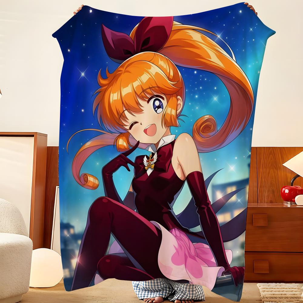 Anime S-Saint T-Tail Throw Flannel Throw Blanket, Lightweight Cozy, Durable Washable cute Cool