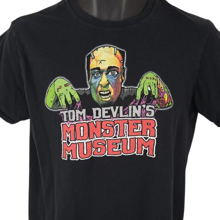 Frankenstein T Shirt Mens Size Medium Black Tom Devlins Monster Museum S