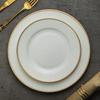 Creative Gold-plated Floral Bone China Western Dinner Plate Vintage Cutlery Luxury Flat Plate Ceramic Tableware Kitchen Utensils