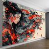 Digital Print Japanese Manga Tapestry Polyester Wall Hanging for Living Room Bedroom Office Home Decor Gift