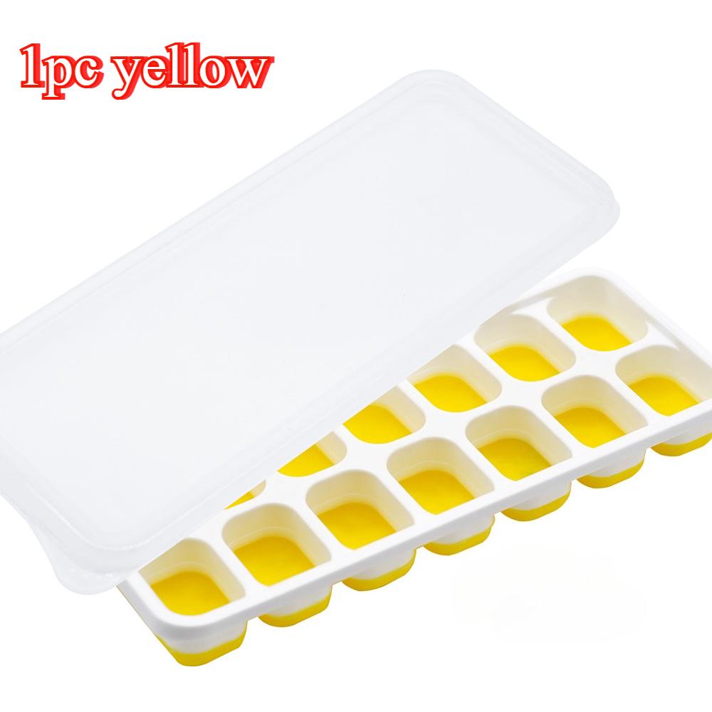 14 Cube Easy Release Ice Cube Tray Mold with Lid Silicone Square Molds Summer Kitchen Bar DIY Iced Cocktail Freeze Tool