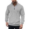 Men Loose Large Size Half Zip Stand Collar Long Sleeve Pullover Sweatshirt