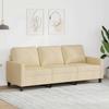 Vidaxl 3-Seater Sofa, Cream, 180 Cm, Upholstered In Fabric