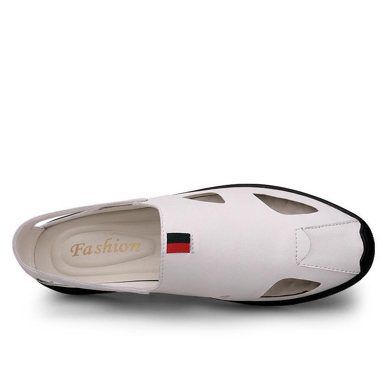 Casual Sandals Men's Tide 2021 New Summer Baotou Sports Hole Shoes Men's Leather Shoes Soft Leather Men's Beach Shoes