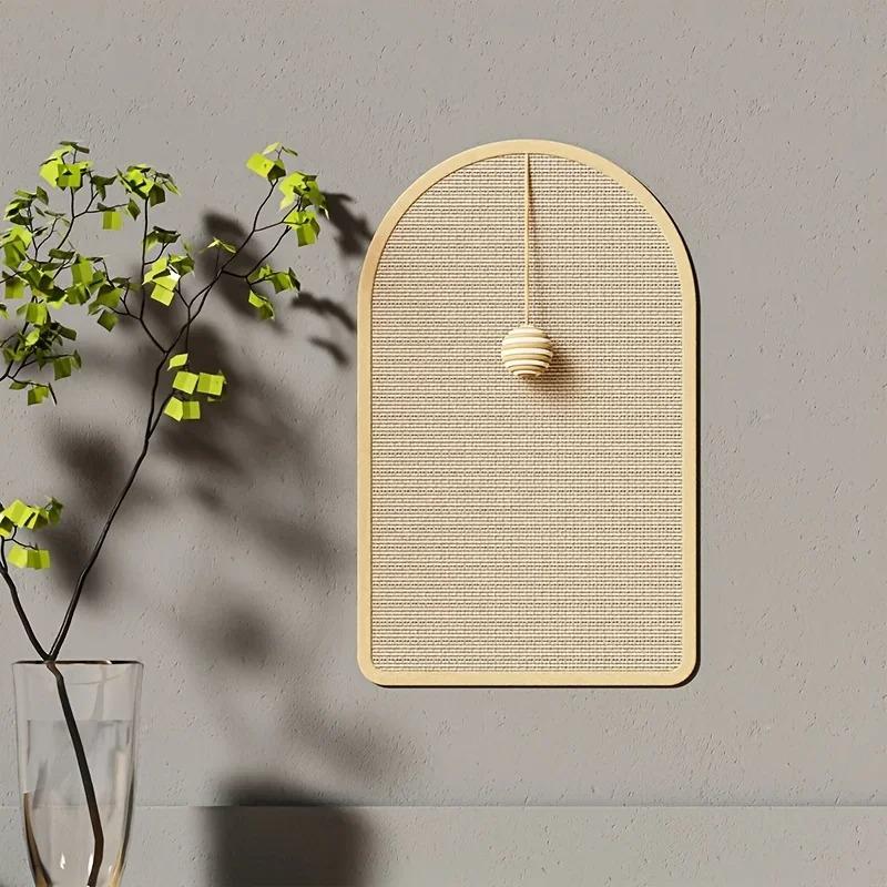 Large Sisal Cat Activity Station Scratching Post Pad Washable with Hanging Ball Toy Fun Play Self Adhesive Wall Mount Panel