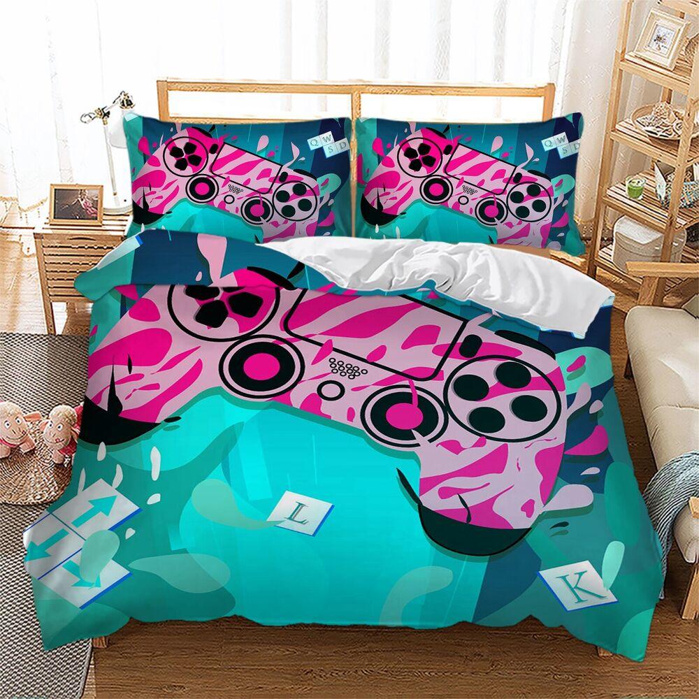 Gamepad Doona Duvet Quilt Cover Set Single Double Queen King Size Bed Pillowcase