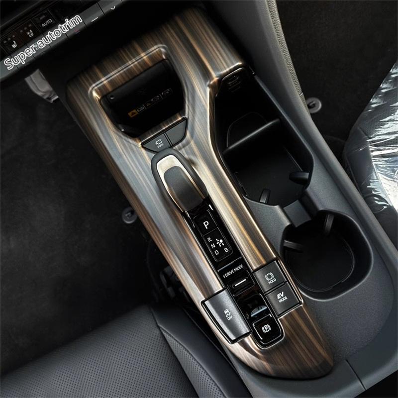 Gear Shift Water Cup Panel / Window Lift / Armrest Box Cover Trim For Toyota Crown  2024 2025 Wood Grain Look Accessories