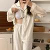 Cartoon Sausage Dog Plus Size Women's Long Sleeve Pajama Set for Spring/Autumn