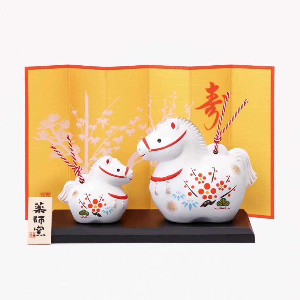 Yakushi Kiln Kinsai Shofukujugo Parent and 62 (Clay Bell, Child)