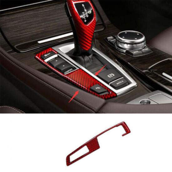 For BMW X3 F25 X4 2011-2017 Red Carbon Fiber Middle Console Button Frame Decor