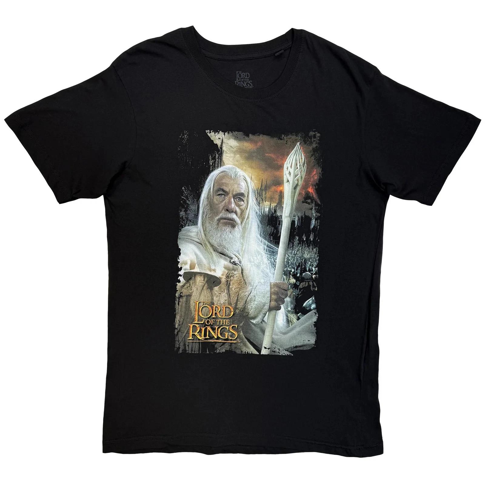 Lord Of The Rings T-Shirt: Gandalf The White Homage (Black) OFFICIAL NEW M
