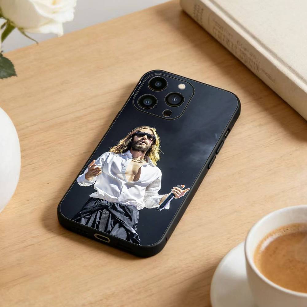 30 Seconds To Mars Phone Case For iPhone 16,15,14,13,12,17,Pro Max,Plus Silicone Black Case