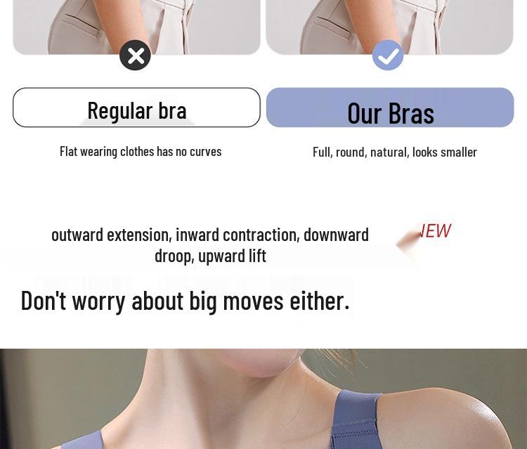 Plus Size Seamless Full-Cup Bra: Minimizing, Anti-Sagging, Adjustable Support for Large Busts.