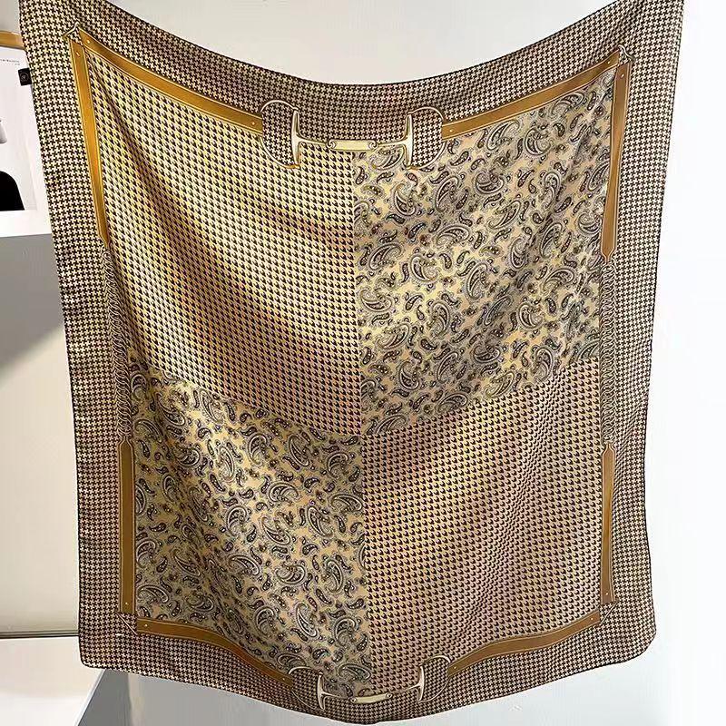 Imitation Silk 110x110 Scarf Shawl: Sun Protection Travel Gauze Headscarf