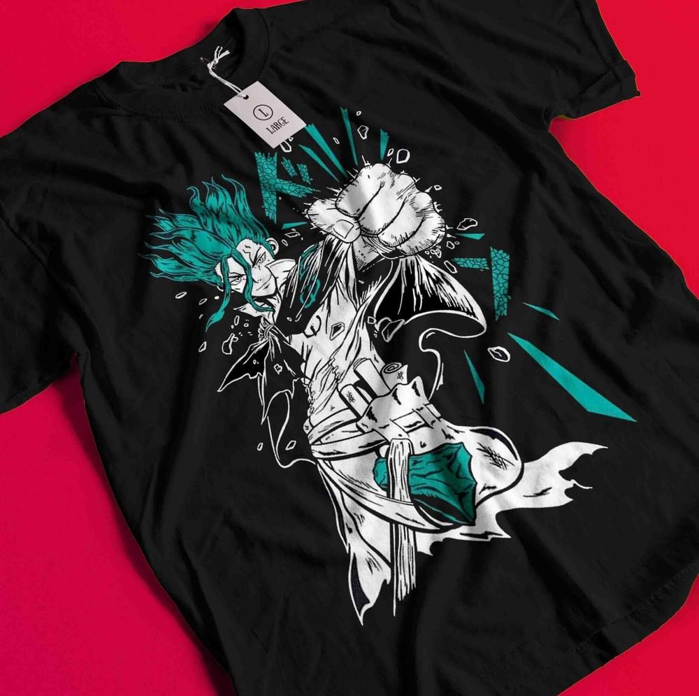 

Dr Stone T-Shirt Senku Ishigami Tshirt Ryusui Tee Asagiri Seiyuu Anime Shirt BB747 4XL