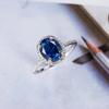 2026 Luxury Prong Setting-Rings for Women with Deep Blue Zircon Stone Anniversary Gift   Wife Micro Paved Middle