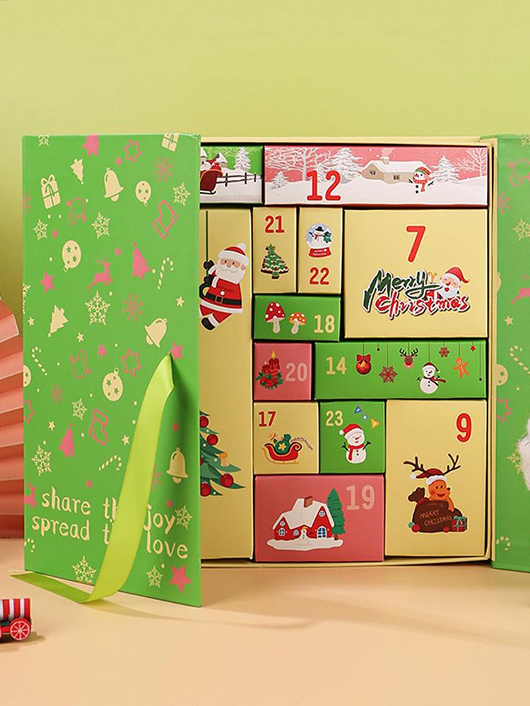 24 Tage Weihnachtskalender Adventsboxen 2025 Leere Kalender Adventsbox zum Befüllen Feiertagskoffer für Festival Geburtstag Kinder Erwachsene