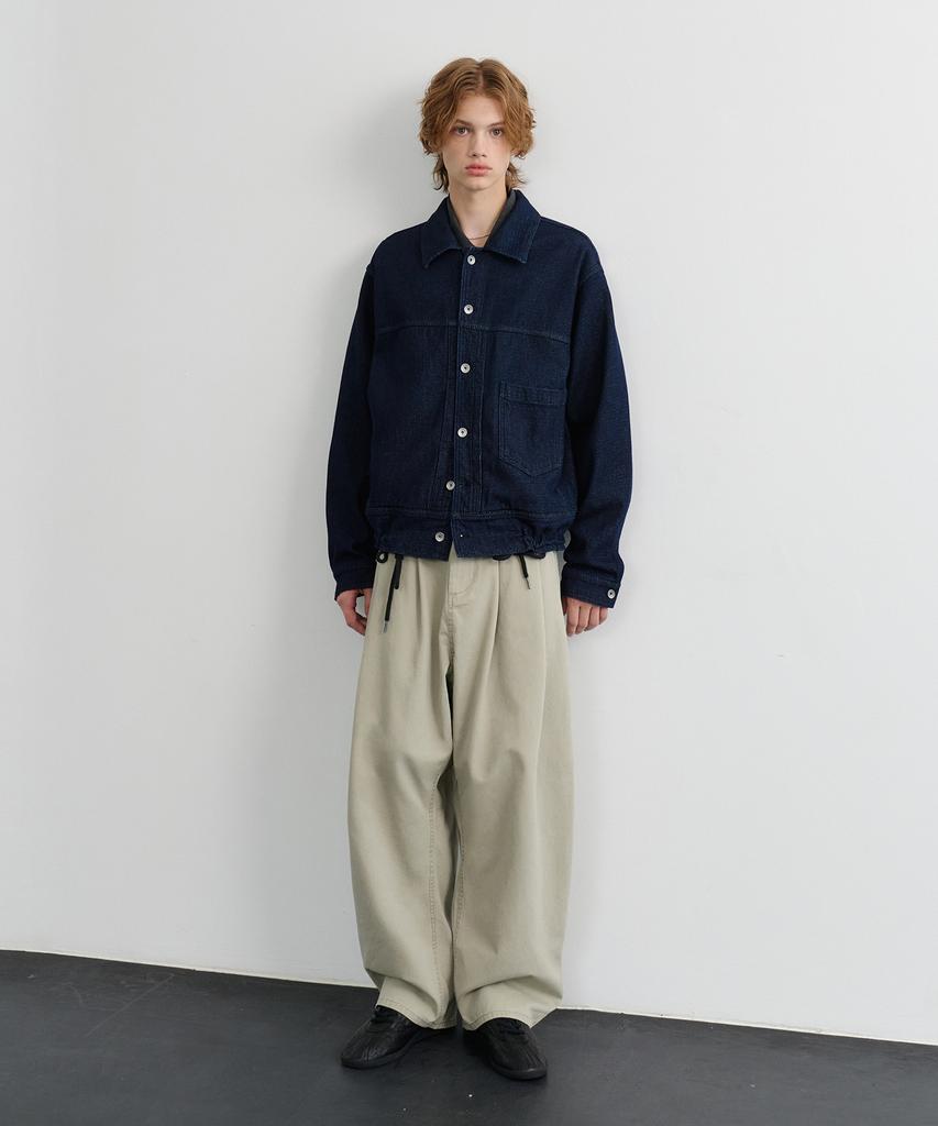 KNOUUN Wide Tapered Chino Pants (Light Gray)